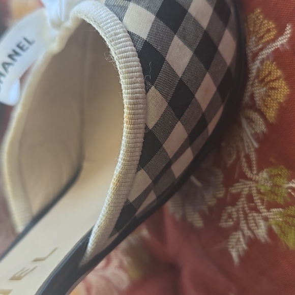 Chanel Gingham Black & White Mules - Picture 8 of 11